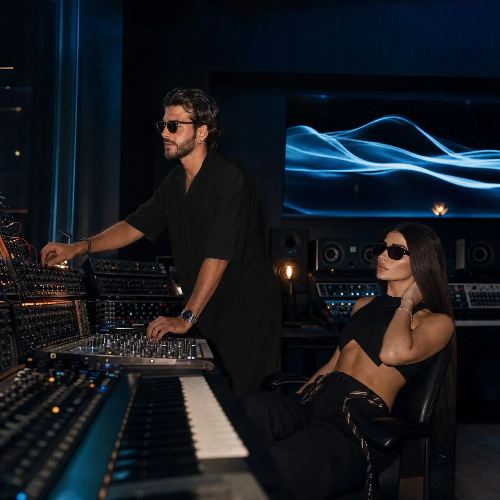 Deen at the synth desk